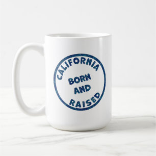 Caneca De Café Ilustração de Nascido e Criado na Califórnia