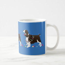 Caneca De Café Ilustração de Natal de Brown Springer Spaniel