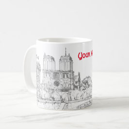 Caneca De Café Ilustração de Notre Dame de Paris