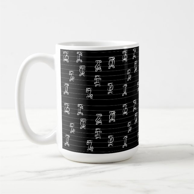 Caneca De Café Ilustração de Números Ge’ez – Etíope Tradicional (Esquerda)