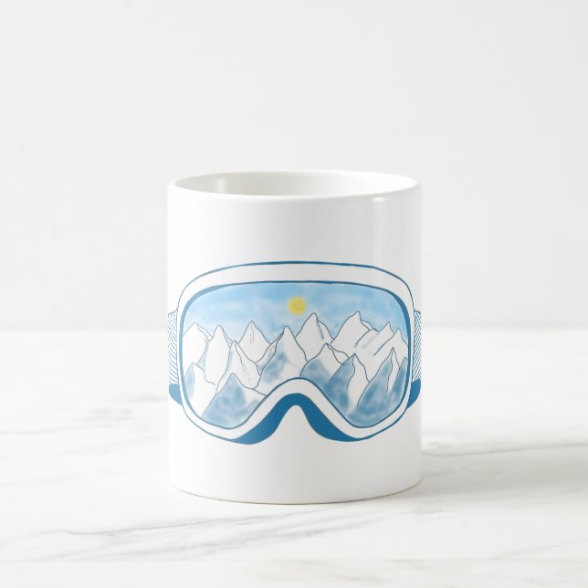 Caneca De Café Ilustração de Óculos de Esqui de Montanha (Centro)