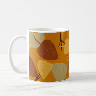 Caneca De Café Ilustração de outono de folhas dispersas modernas