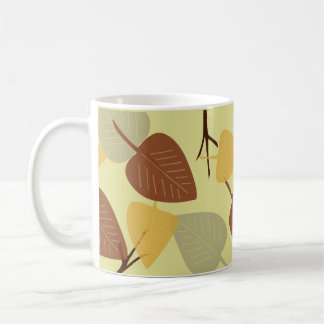 Caneca De Café Ilustração de outono de folhas dispersas modernas