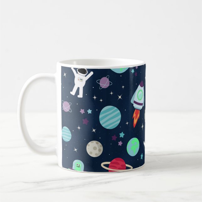 Caneca De Café ilustração de padrão espacial (Esquerda)