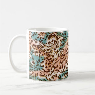 Caneca De Café Ilustração de padrão leopardo, impressão anima