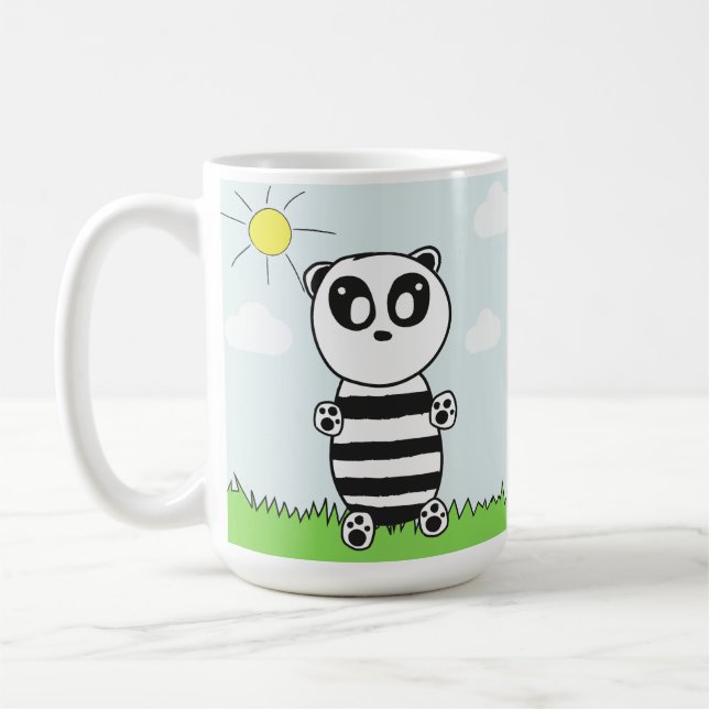 Caneca De Café Ilustração de Panda Fofo (Esquerda)