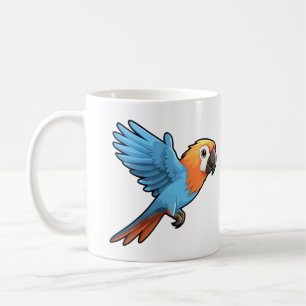 Caneca De Café Ilustração de papagaio de desenho animado