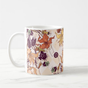Caneca De Café Ilustração de Páscoa Floral Light
