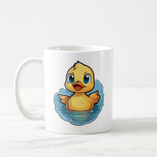Caneca De Café Ilustração de pato de desenho animado