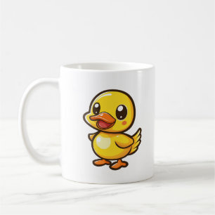 Caneca De Café Ilustração de pato de desenho animado