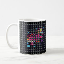 Caneca De Café Ilustração de Peixe Atrás da Rede