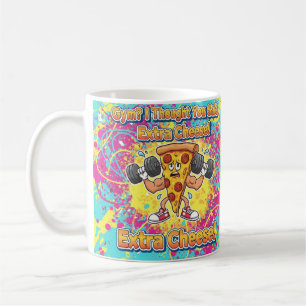 Caneca De Café Ilustração de Piada de pizza de queijo extra