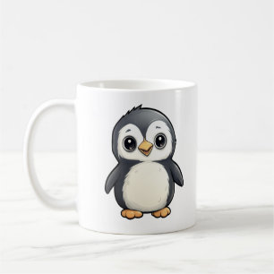 Caneca De Café Ilustração de pinguim de desenho animado