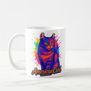Caneca De Café Ilustração de Pop de Arte de Curl Americano Vibran