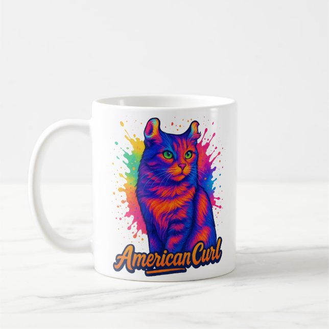 Caneca De Café Ilustração de Pop de Arte de Curl Americano Vibran (Esquerda)