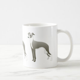 Caneca De Café Ilustração de Raça de Cachorro Italiano Silhouett
