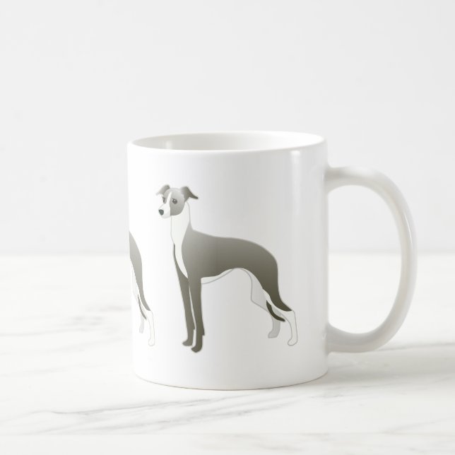 Caneca De Café Ilustração de Raça de Cachorro Italiano Silhouett (Direita)