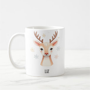Caneca De Café Ilustração de Rena Suave Arte de Natal Suave