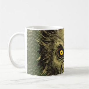 Caneca De Café Ilustração de Terror de Lobisomem Feroz