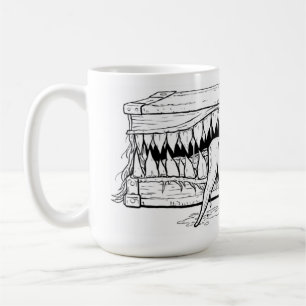 Caneca De Café Ilustração de Terror Sombrio – Peito de Monstro Su