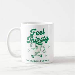 Caneca De Café Ilustração de texto engraçada e bonitinha bege ver