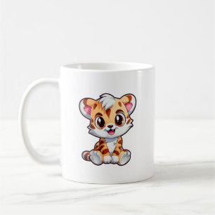 Caneca De Café Ilustração de tigre de desenho animado