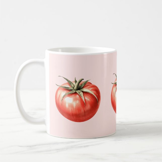 Caneca De Café Ilustração de tomate em aquarela (Esquerda)