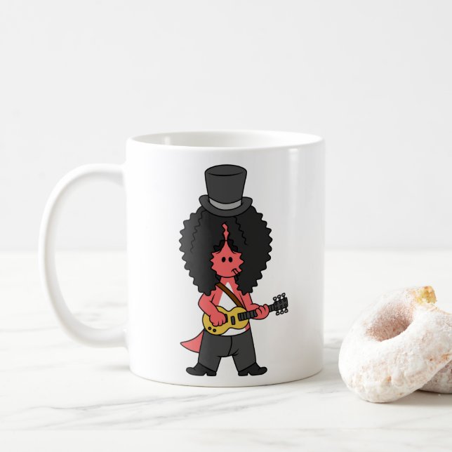 Caneca De Café Ilustração De Um Allosauro Vestido Como Estrela De (Com Donut)