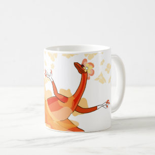 Caneca De Café Ilustração De Um Raptor De Ballerina. 2
