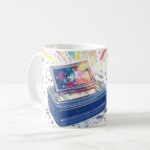 Caneca De Café Ilustração de uma câmera instantânea em estilo ret