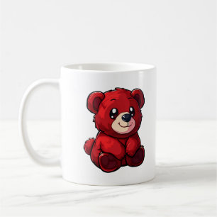 Caneca De Café Ilustração de urso de desenho animado