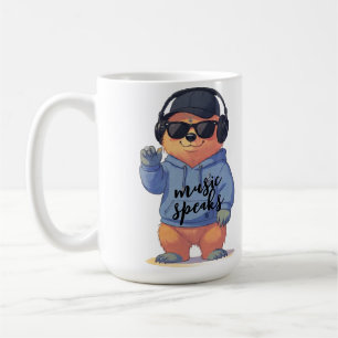 Caneca De Café ilustração de urso legal,