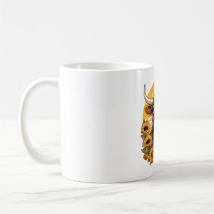 Caneca De Café Ilustração de Vaca do Planalto com Castanheiras