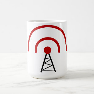 Caneca De Café Ilustração de vetor de transmissor wireless Mu