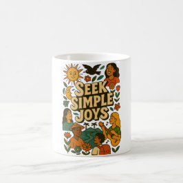 Caneca De Café Ilustração de Viagem e Felicidade Saudável
