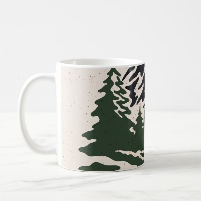 Caneca De Café Ilustração de vinhetas de montanha (Esquerda)