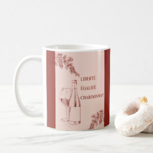 Caneca De Café Ilustração de Vinho Engraçado Liberté Égalité Char