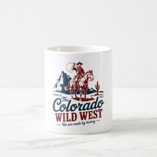 Caneca De Café Ilustração de Vintage no Colorado Wild West Cowboy