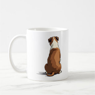Caneca De Café Ilustração de Vista Posterior de Bulldog Vintage A