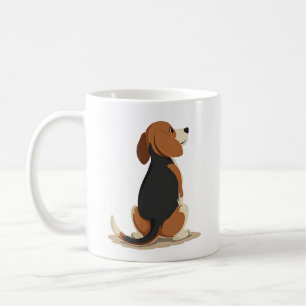Caneca De Café Ilustração de Vista Posterior de Cachorro Beagle V