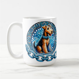 Caneca De Café Ilustração Decorativa de um Cão Terrier