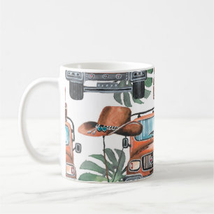 Caneca De Café Ilustração desenhada à mão. Padrão imperceptível d