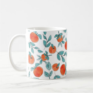 Caneca De Café Ilustração desenhada pela fruta das laranjas mod