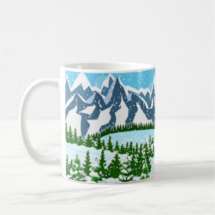 Caneca De Café Ilustração digital com a inscrição café t