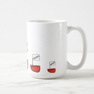 Caneca De Café Ilustração do Barco da Liberdade Náutica