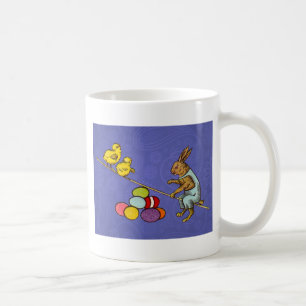 Caneca De Café Ilustração do Coelho de Páscoa chocando ovos