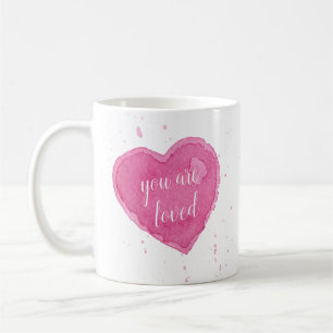 Caneca De Café Ilustração do coração da aguarela você é can