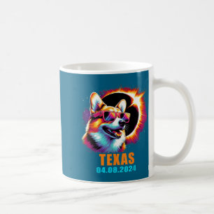 Caneca De Café Ilustração do Corgi do Eclipse Solar Total do Texa