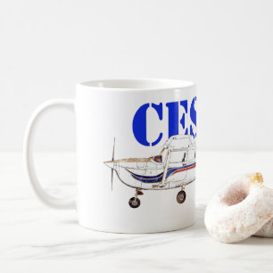Caneca De Café Ilustração do Design do avião Skyhawk Cessna 172