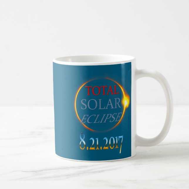 Caneca De Café Ilustração do Eclipse Solar Total de 2017 (Direita)